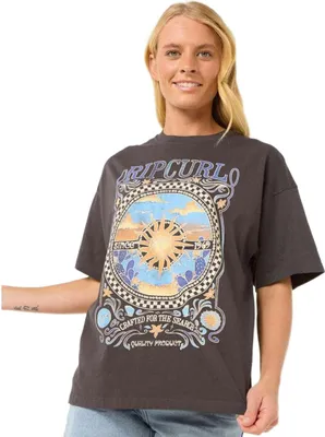 Produktbild von Rip Curl Damen T-Shirt LUNA HERITAGE TEE, Größe:S, Farben:washed black
