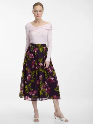 Produktbild von Orsay Lila Damen-Midirock mit Blumenmuster 42