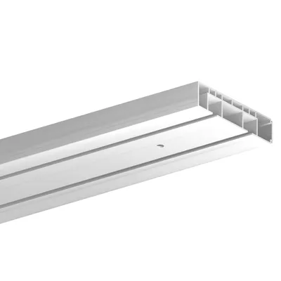 Produktbild von Vorhangschiene 120cm 2-läufig, Innenlauf Gardinenschiene aus Kunststoff, leise gleitend, für Gardinen & Vorhänge