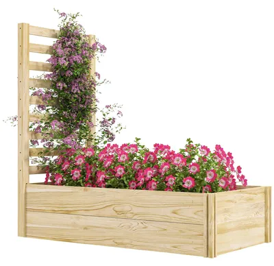 Immagine prodotto di Fioriera con Traliccio per Rampicanti 115x60x110 cm con Fondo Aperto in Legno di Abete