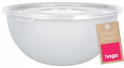 Produktbild von Hoga Kunststoff-Küchenschüssel mit Deckel, 2L, hellgrau