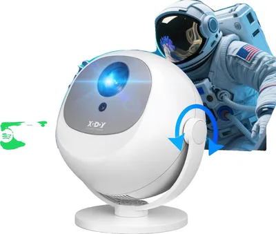 Obrázek produktu pro Přenosný projektor, rozlišení 720P, jas 12 000 lumenů, BÍLÝ