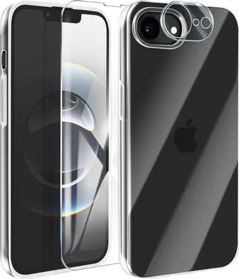 Immagine prodotto di Avizar, custodia in silicone per iPhone 16e con display e fotocamera in vetro, trasparente
