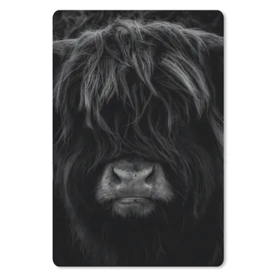 Produktbild von MuchoWow® Mauspad Mousepad Schottischer Highlander - Kuh - Schwarz - Weiß - Porträt 40x60 cm - Mousepads - Maus Mat - Pad - Mausunterlage - Schreibtisch Accesoire