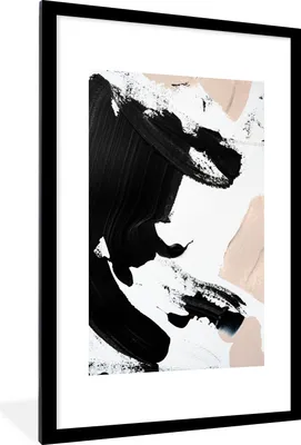 Produktbild von MuchoWow® Gerahmtes Poster Farbe - Design - Abstrakt 60x90 cm - Poster mit Schwarzem Bilderrahmen Wandposter Rahmen Foto Bilder - Dekoration - Wandposter Wohnzimmer - Hochwertig