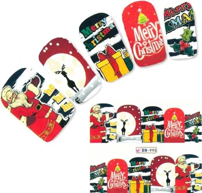 Produktbild von Tattoo Nail Art Nikolaus Weihnachten Weihnachtsbaum Aufkleber Nagel Sticker