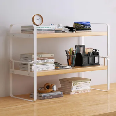 Image de Organisateur de bureau en bois, idéal pour le travail et les études