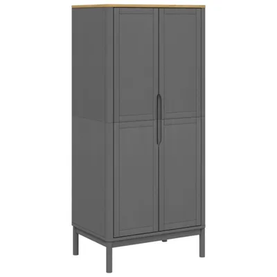 Produktbild von Kleiderschrank FLORO Grau 77x53x171 cm Massivholz Kiefer