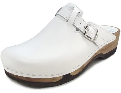 Produktbild von Waltl Adam Glattleder Herren Holzclogs weiß, 1608-WEISS