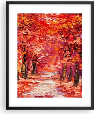 Produktbild von Gerahmtes Poster - Schwarzer Rahmen - Herbst Park Allee - 40x50 cm - Wand Bild - Wanddeko - Wandbilder - Kunstposter - Wandposter - Bilderrahmen - Bilder - Kunstdruck - Wandbild - P2BPA40x50-4292