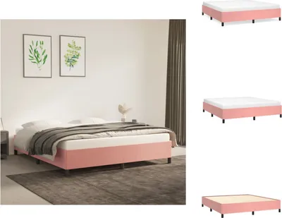Produktbild von vidaXL Bettgestell Rosa 160x200 cm Samt -  Betten & Bettgestelle