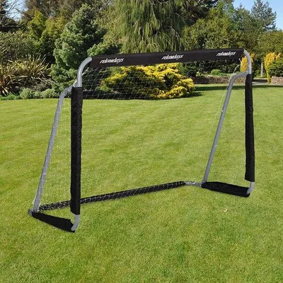 Produktbild von Famanu Mini Fußballtor für Kinder - Fußballtor für den Garten - 110x150x75 cm mit Netz und Heringen - grau/schwarz