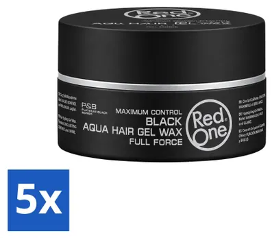 Immagine prodotto di 5 x Cera Modellante per Capelli Nera "Red One Haarwax" - Gel per Capelli - 150 ml - Confezione Economica - 5 pezzi