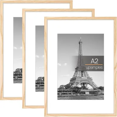 Productafbeelding van Houten fotolijsten, natuurstijl, formaat A2 (42x59,4 cm), set van 3