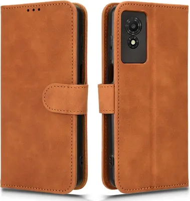 Produktbild von TCL 501 Hülle - Coverup Klapphülle - Braun