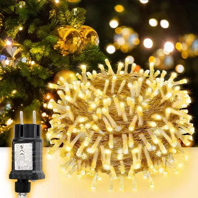 Produktbild von SALCAR 15m 220er LED Lichterkette Weihnachten, für Weihnachtsdeko Party Hochzeit, Transparente Kabel, Warmweiß