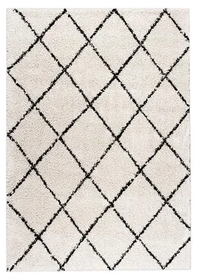 Produktbild von Teppich Hochflor - Grand Lines Cremefarben Schwarz