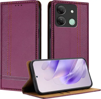 Produktbild von Handyhülle für Infinix Smart 7 HD Leder Flip Klappbare Schutzhülle mit Standfunktion Lila