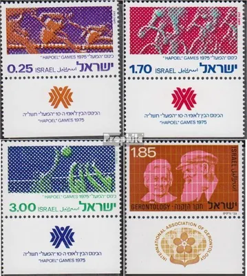 Produktbild von Briefmarken Israel 1975 Mi 639-641,645 mit Tab (kompl.Ausg.) gestempelt Hapoel-Sportspiele