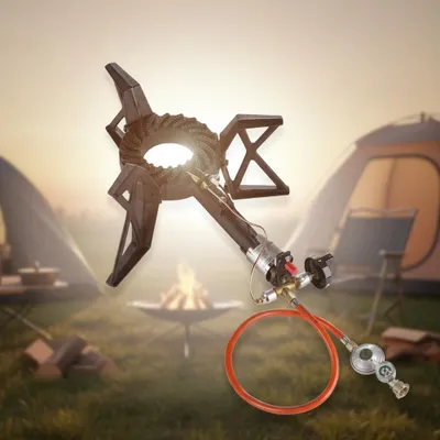 Obrázok produktu pre Piezoelektrické zapaľovanie plynového sporáka 3 nohy + manometer plynovej hadice 10,5 kW regulátor tlaku plynu