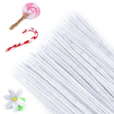 Produktbild von ONF3 - Pfeifenreiniger - Chenilledraht - 100 Stück weiße Pfeifenreiniger - 30 cm - Basteln und Dekorieren - Geeignet für Kinder