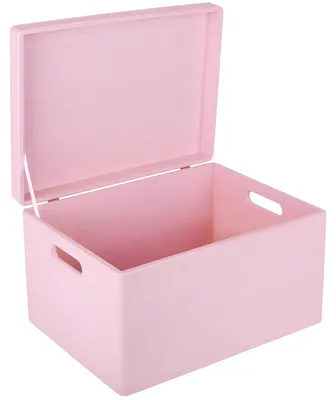 Productafbeelding van Creative Deco XXL Roze Houten Doos met Deksel Opbergdoos, 40 x 30 x 24 cm