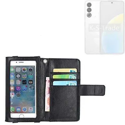 Produktbild von K-S-Trade Handy Hülle Schutz Hülle Kompatibel mit Meizu 20 Classic Case mit Displayschutz / Schutzfolie Flip Cover Wallet case Etui Hülle schwarz