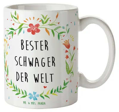 Produktbild von Mr. & Mrs. Panda Teetasse Schwager - Geschenk, Familie, Mann, Kaffeepott, Kaffeetasse, Becher, Verwandtschaft, Pott, Ehefrau, Tasse, Schwahger, Keramiktasse