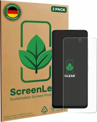 Produktbild von 2x ScreenLeaf Schutzfolie für Umidigi Note 100 5G nachhaltiger Displayschutz Display Schutz Folie Klar Transparent