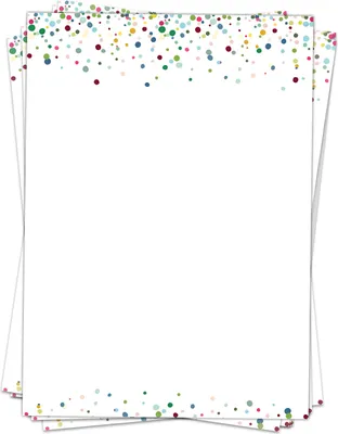 Produktbild von 50 Blatt Briefpapier (A4) | Konfetti Look Bunt | Motivpapier | edles Design Papier | beidseitig bedruckt | Bastelpapier | 90 g/m²