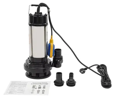 Produktbild von Tauchpumpe Schmutzwasser - Abwasserpumpe 1500W 36000 l/h - Edelstahl - 220V EU-Stecker - Schwimmerschalter - Eintauchtiefe bis 30 m - Schwarz