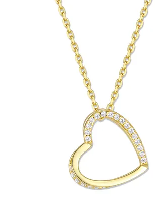 Produktbild von New Bling 9NB-1644 – Silberne Herzkette – Mit Zirkonia – Goldfarben – 925er Silber – 40+5 cm – Damen