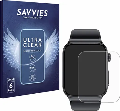 Produktbild von 6x Für Douself Smartwatch 1.85" Schutzfolie Savvies Displayschutz Display Schutz Folie Klar Transparent