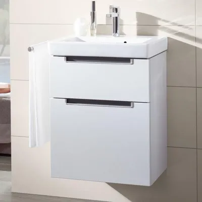 Produktbild von Villeroy & Boch Subway 2.0 Waschtischunterschrank XXL 48,5 cm, Griffe chromfarbig glänzend, 2 Auszüge