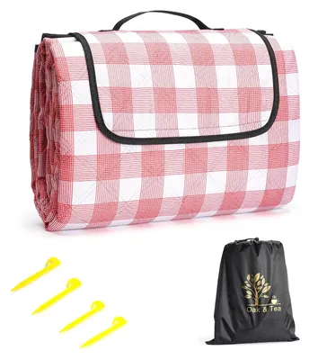 Produktbild von Oak & Tea Picknickdecke 200 x 200 cm, wasserdicht & isolierend, XXL Faltbare Str