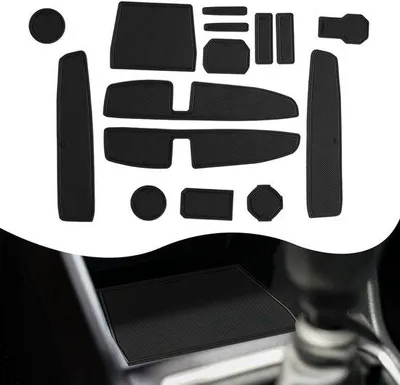 Image de Tapis en caoutchouc pour console centrale, noir, antidérapant, habitacle
