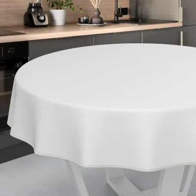 Produktbild von Waschbares Tischdecke Rund 140 cm für Innen und Außen, Weiß