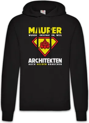 Produktbild von Urban Backwoods Super Maurer, Herren Hoodie, Farbe: Schwarz, Größe: M