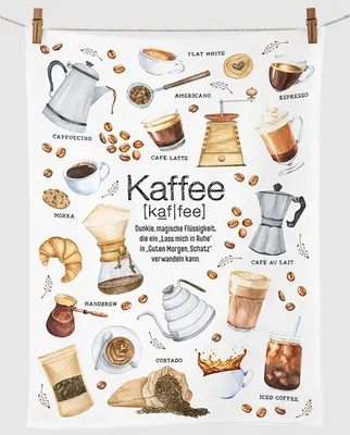 Produktbild von Geschirrtuch Kaffee, Coffee Lover, Geschirrtücher Mitbringsel Geschenkidee
