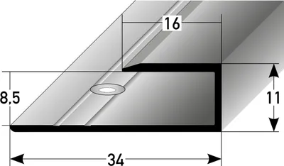 Produktbild von PROVISTON Einfassprofile | 8.5 x 11 x 34 x 2700 mm | Abschlussprofil Anpassungsprofil Ausgleichsprofil Aluminium eloxiert Spezialemailliert Schwarz Gebohrt