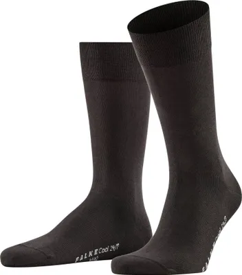 Image de FALKE Chaussettes Hommes - Cool 24/7, Chaussettes Business, Chaussettes courtes, Uni Marron 41-42