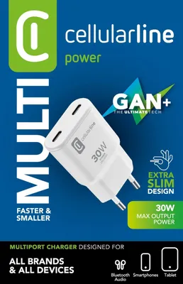 Immagine prodotto di Caricabatterie da viaggio USB-C Duo GaN di Cellularline