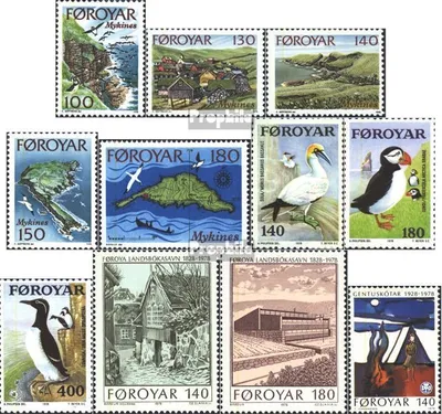 Produktbild von Briefmarken Dänemark - Färöer 1978 Mi 31-41 (kompl.Ausg.) Jahrgang 1978 komplett postfrisch Mykines