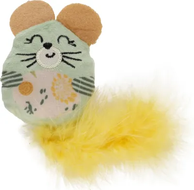Image de Souris en peluche avec plumes, cataire et crépitement