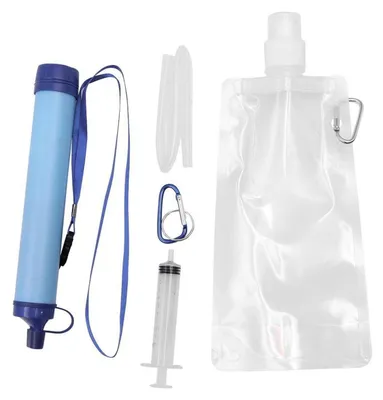 Produktbild von Notfall-Wasserfilter Camping tragbar mehrschichtig 1500 l Filterlebensdauer für Bäche Quellen Leitungswasser Regenwasser