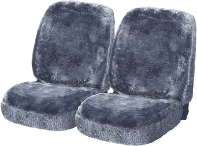 Produktbild von WOLTU Lammfellbezug 2er Set Auto Vordersitzbezug Echtlammfell 1.8 cm Dicke, Silber