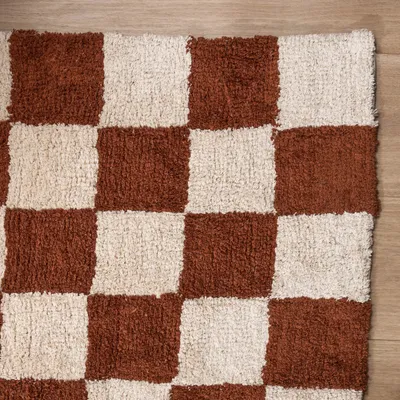 Produktbild von Volero - Retro Teppich - Gambit Braun Weiß - 140x200 cm - Wohnzimmer, Kinderzimmer, Schlafzimmer - Retro