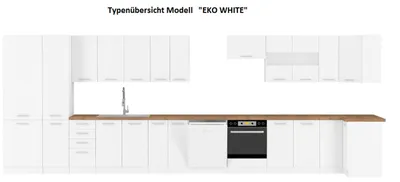 Produktbild von Eckküche Eko White 310x230 cm in weiß Küchenzeile Küchenblock Einbauküche