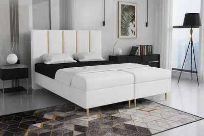 Zdjęcie produktu dla Łóżko kontynentalne RIA – elegancja i komfort w stylu glamour - materiał Manila - 180x200cm