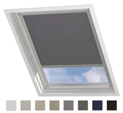 Produktbild von DTCH® Dachfenster verdunkelungsrollo für Velux MK06 hellgrau mit Führungsschiene, rollo für dachfenster, verdunkelungsrollo dachfenster